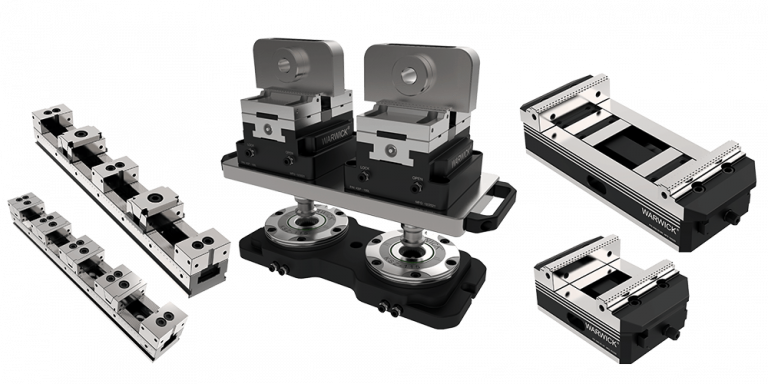 pneumatic self centering modular vise on zero point clamping system